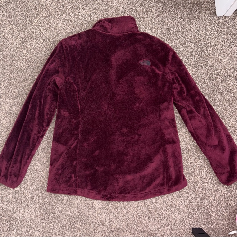 The North Face women’s Osito fleece jacket burgundy long sleeve zip up large - Picture 6 of 9